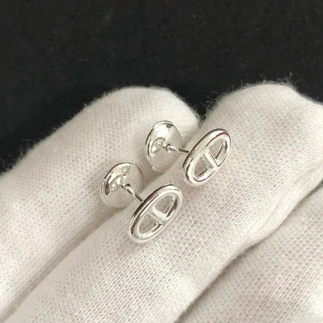 [Royal Jewelry]CHAINE SMALL EARRINGS GOLD AND SILVER