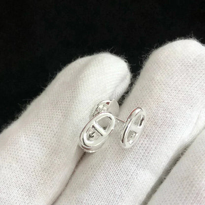 [Royal Jewelry]CHAINE SMALL EARRINGS GOLD AND SILVER