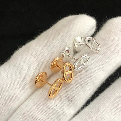 [Royal Jewelry]CHAINE SMALL EARRINGS GOLD AND SILVER