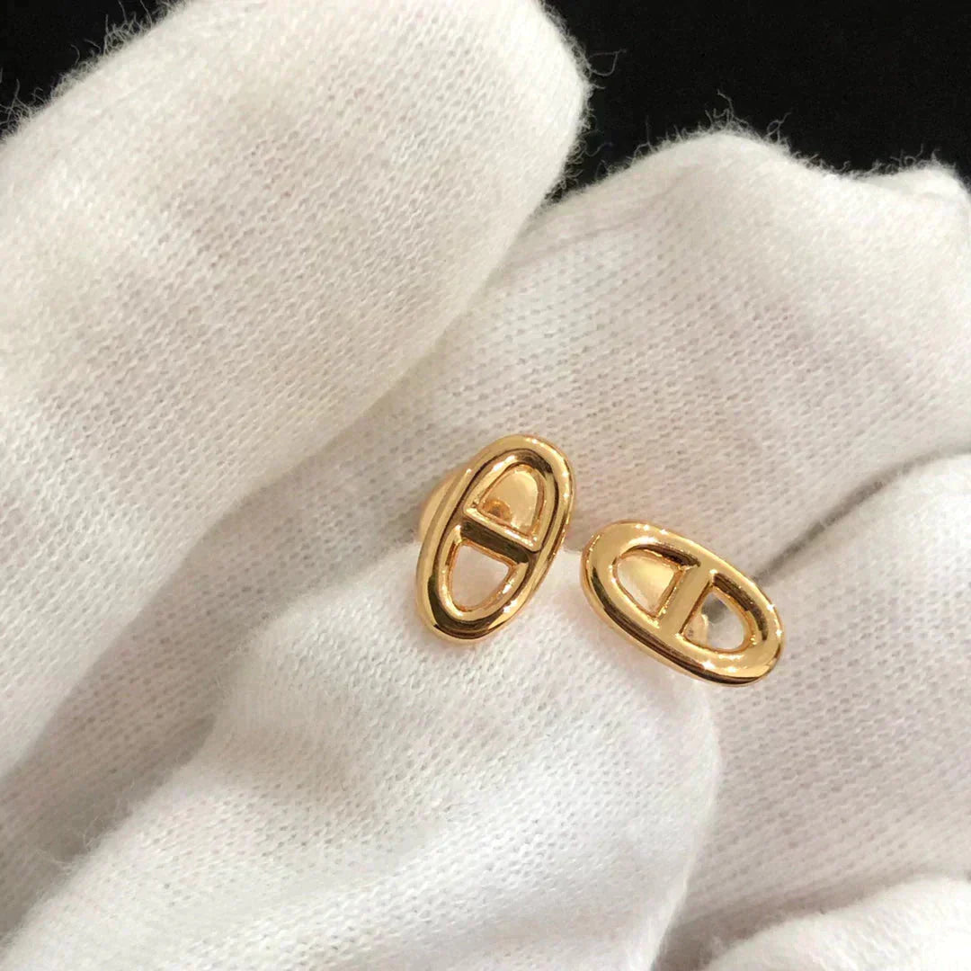 [Royal Jewelry]CHAINE SMALL EARRINGS GOLD AND SILVER