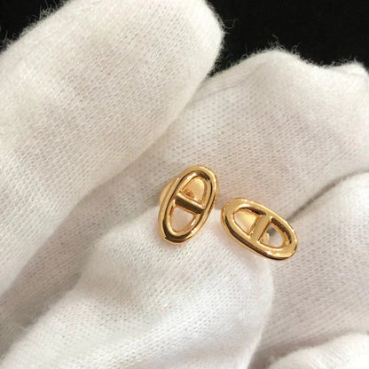 [Royal Jewelry]CHAINE SMALL EARRINGS GOLD AND SILVER