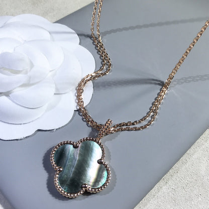 [Royal Jewelry]CLOVER 25MM GOLD DARK MOP BIG CLOVER NECKLACE