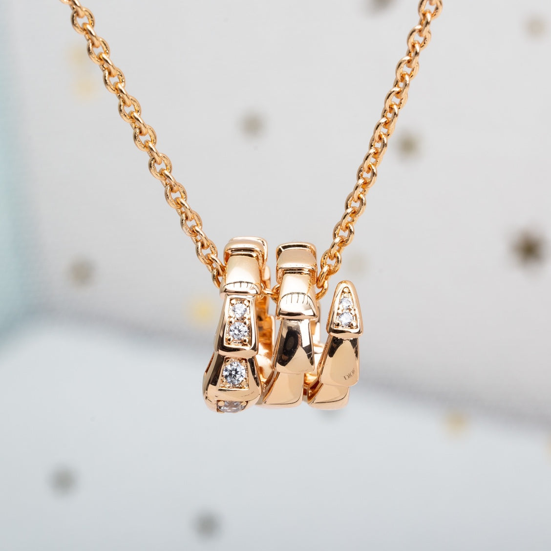[Royal Jewelry]SERPENTI PINK GOLD NECKLACE DIAMOND
