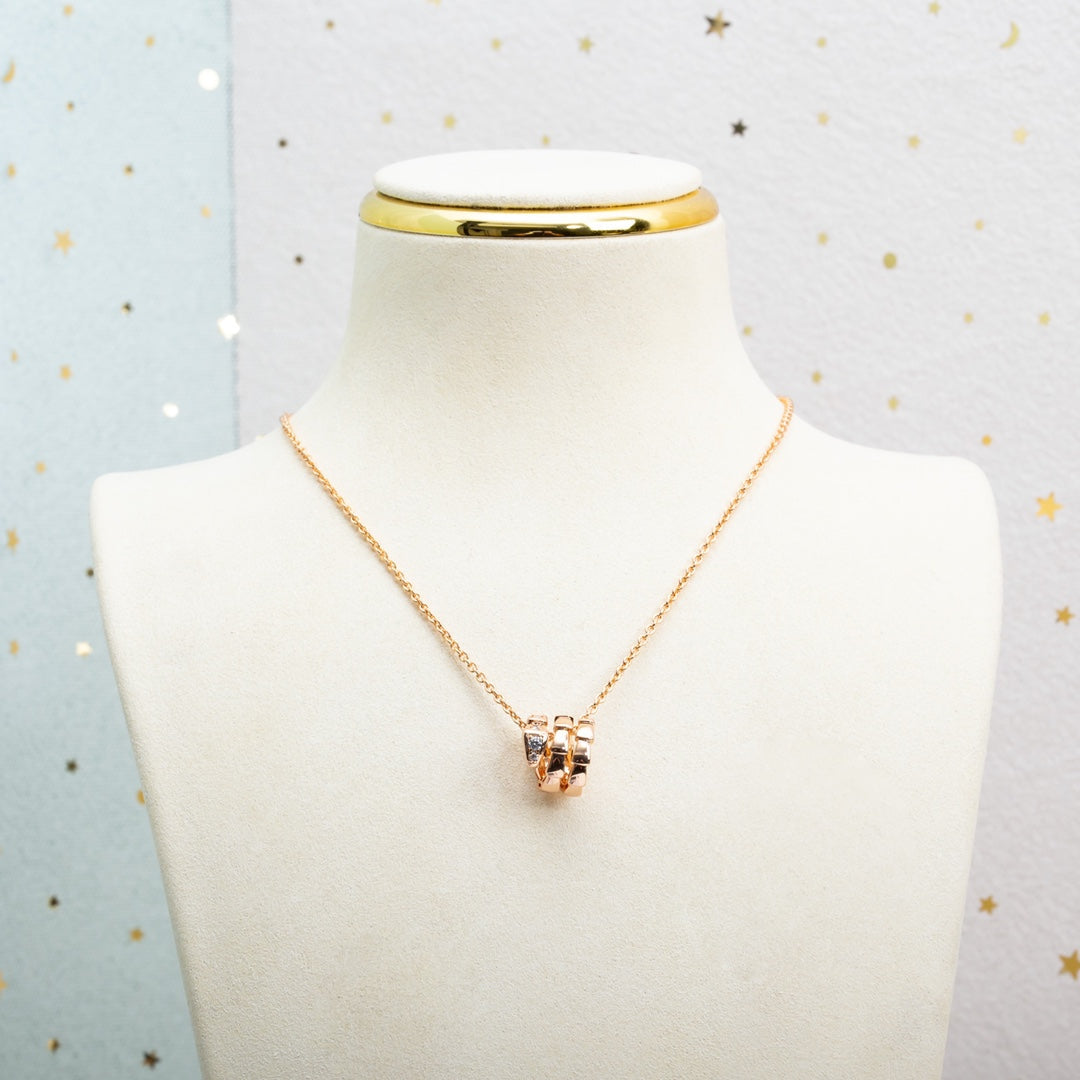 [Royal Jewelry]SERPENTI PINK GOLD NECKLACE DIAMOND