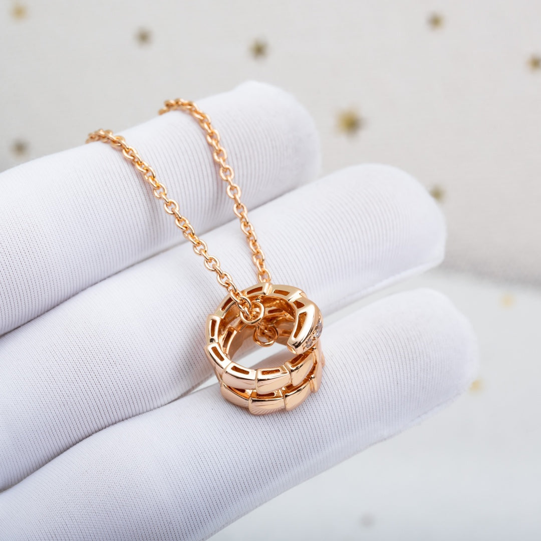 [Royal Jewelry]SERPENTI PINK GOLD NECKLACE DIAMOND