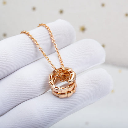 [Royal Jewelry]SERPENTI PINK GOLD NECKLACE DIAMOND