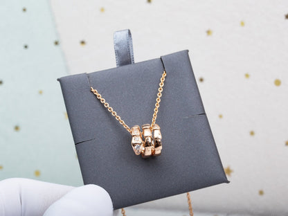 [Royal Jewelry]SERPENTI PINK GOLD NECKLACE DIAMOND