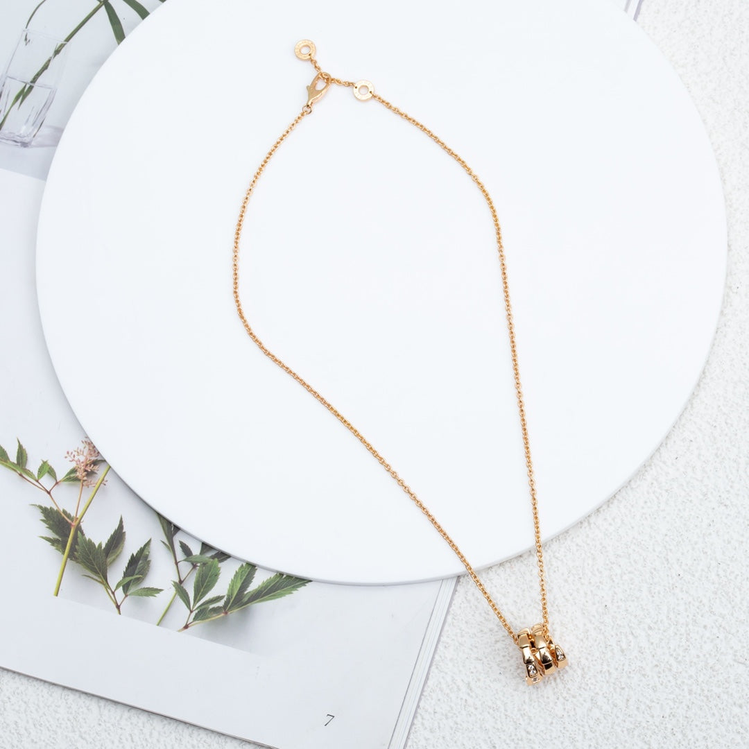 [Royal Jewelry]SERPENTI PINK GOLD NECKLACE DIAMOND