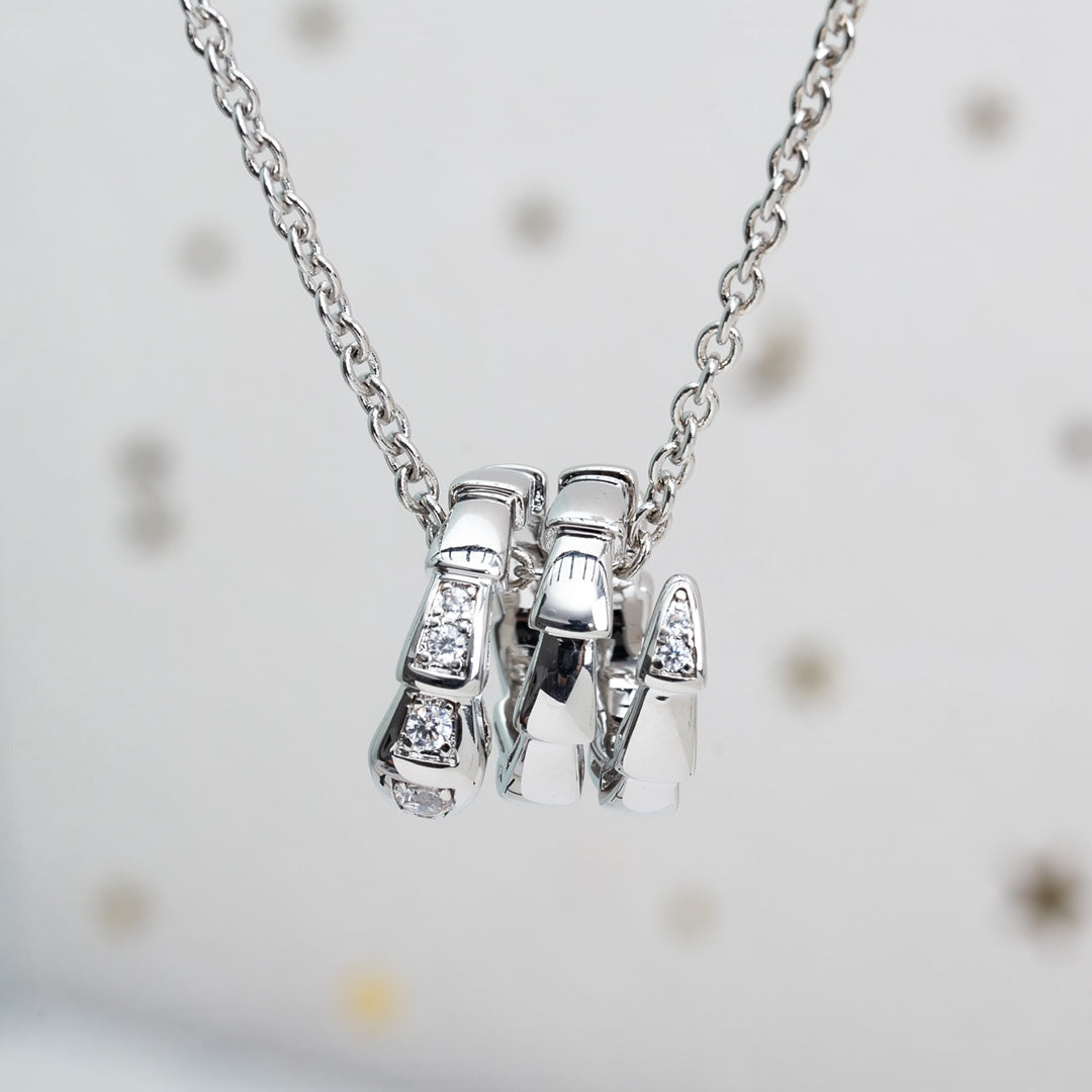 [Royal Jewelry]SERPENTI SILVER NECKLACE DIAMOND
