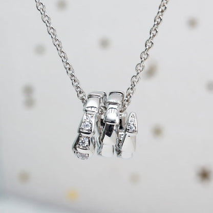 [Royal Jewelry]SERPENTI SILVER NECKLACE DIAMOND