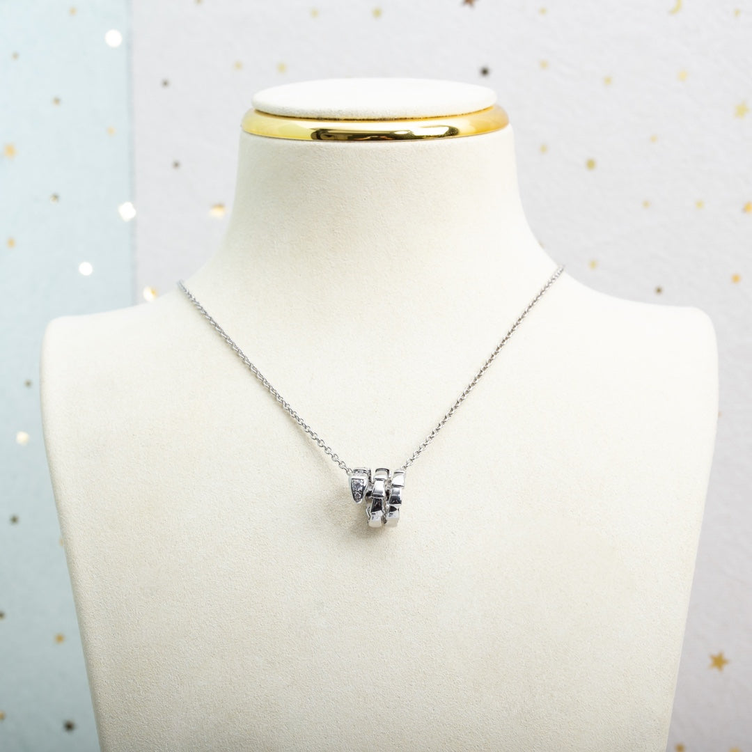 [Royal Jewelry]SERPENTI SILVER NECKLACE DIAMOND