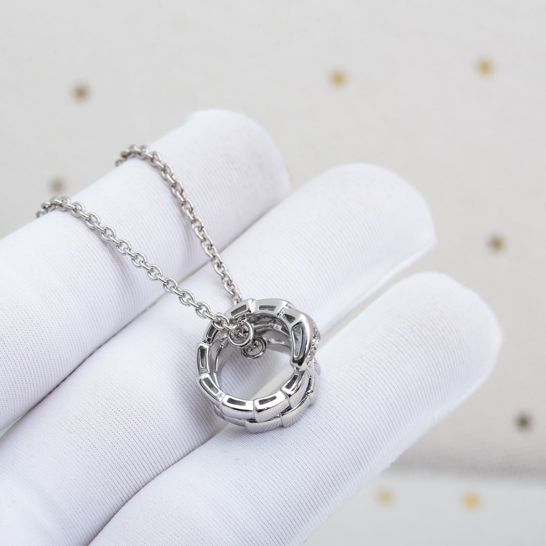 [Royal Jewelry]SERPENTI SILVER NECKLACE DIAMOND