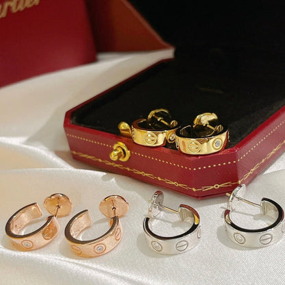 [Royal Jewelry]LOVE EARRINGS 5.7MM 2 DIAMONDS