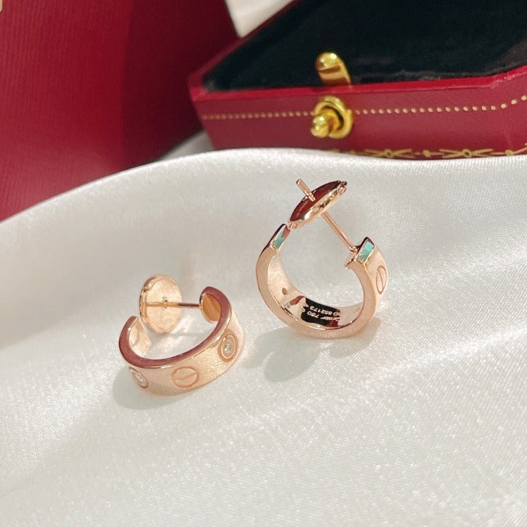 [Royal Jewelry]LOVE EARRINGS 5.7MM 2 DIAMONDS