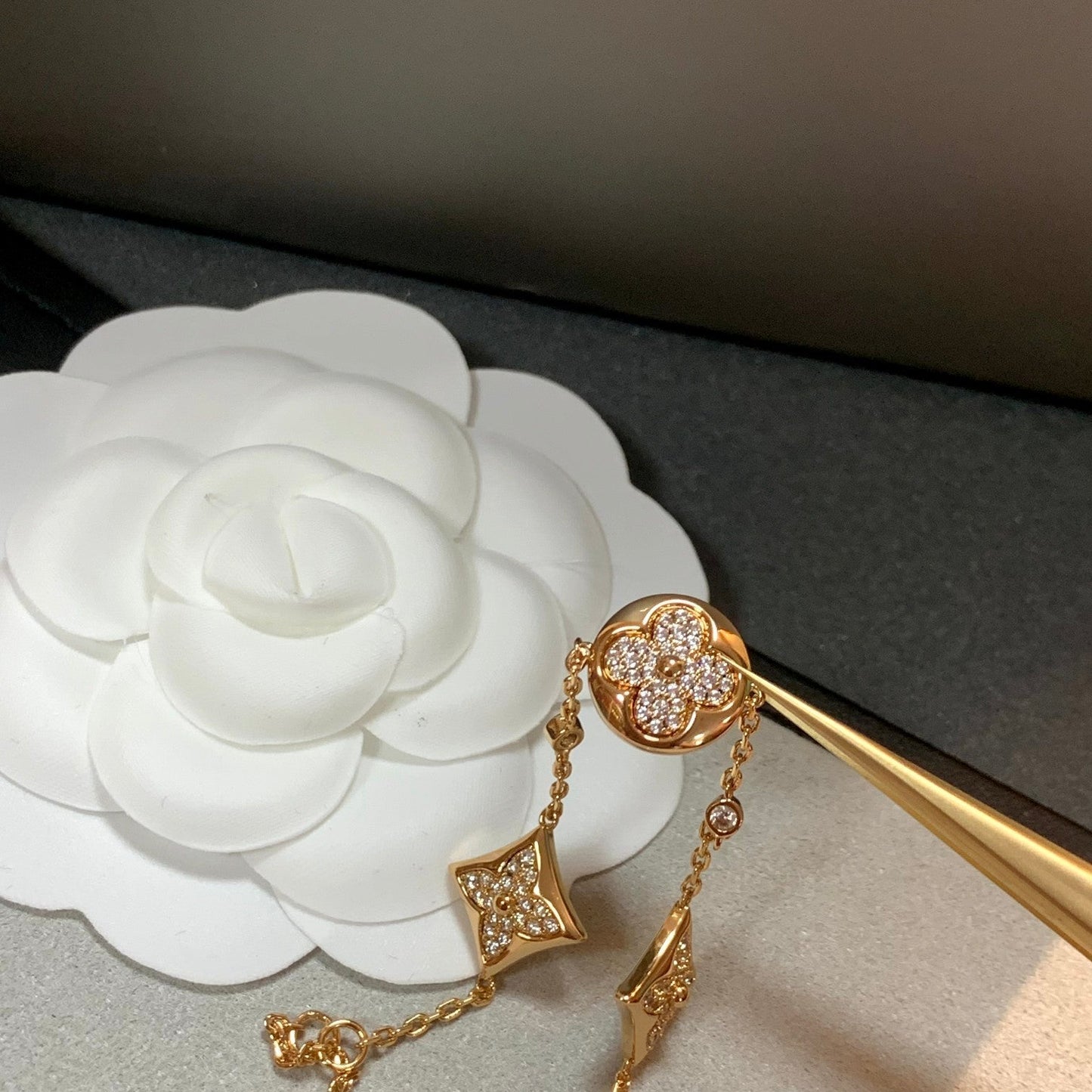 [Royal Jewelry]STAR AND SUN 4 MOTIFS GOLD DIAMONDS BRACELET