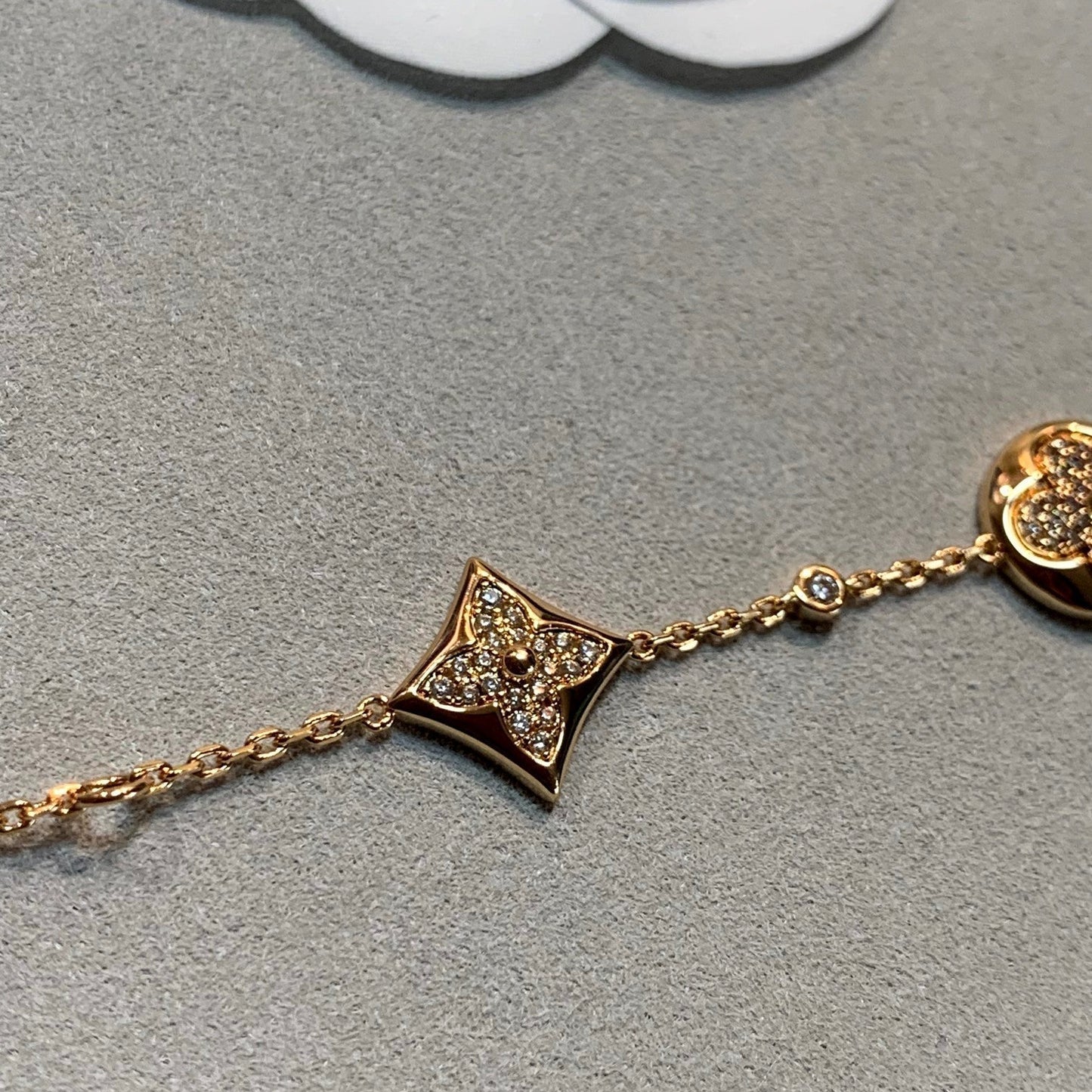 [Royal Jewelry]STAR AND SUN 4 MOTIFS GOLD DIAMONDS BRACELET