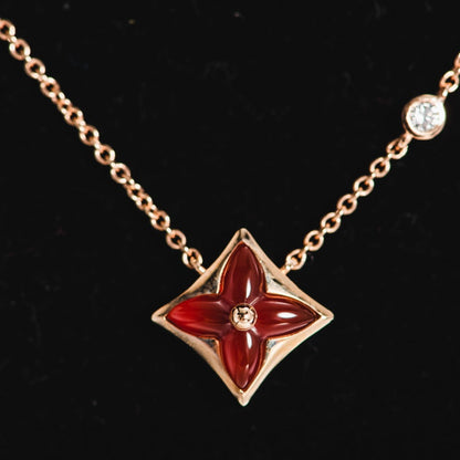 [Royal Jewelry]STAR NECKLACE PINK GOLD 1 DIAMOND
