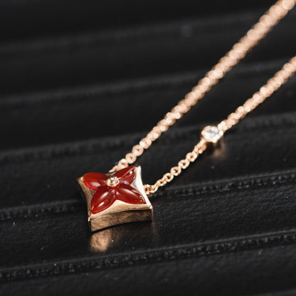 [Royal Jewelry]STAR NECKLACE PINK GOLD 1 DIAMOND