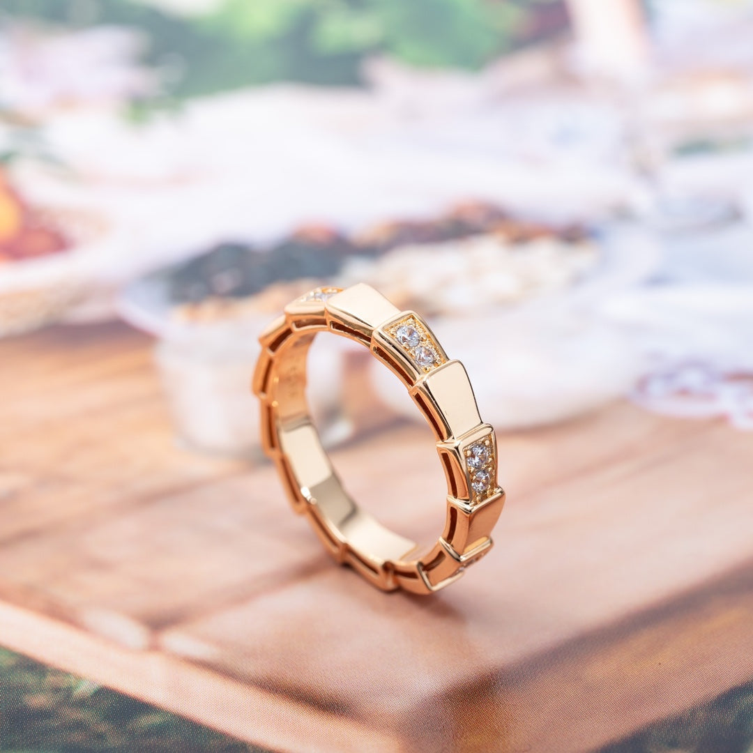 [Royal Jewelry]SERPENTI RING PINK GOLD  3MM