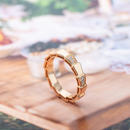 [Royal Jewelry]SERPENTI RING PINK GOLD  3MM