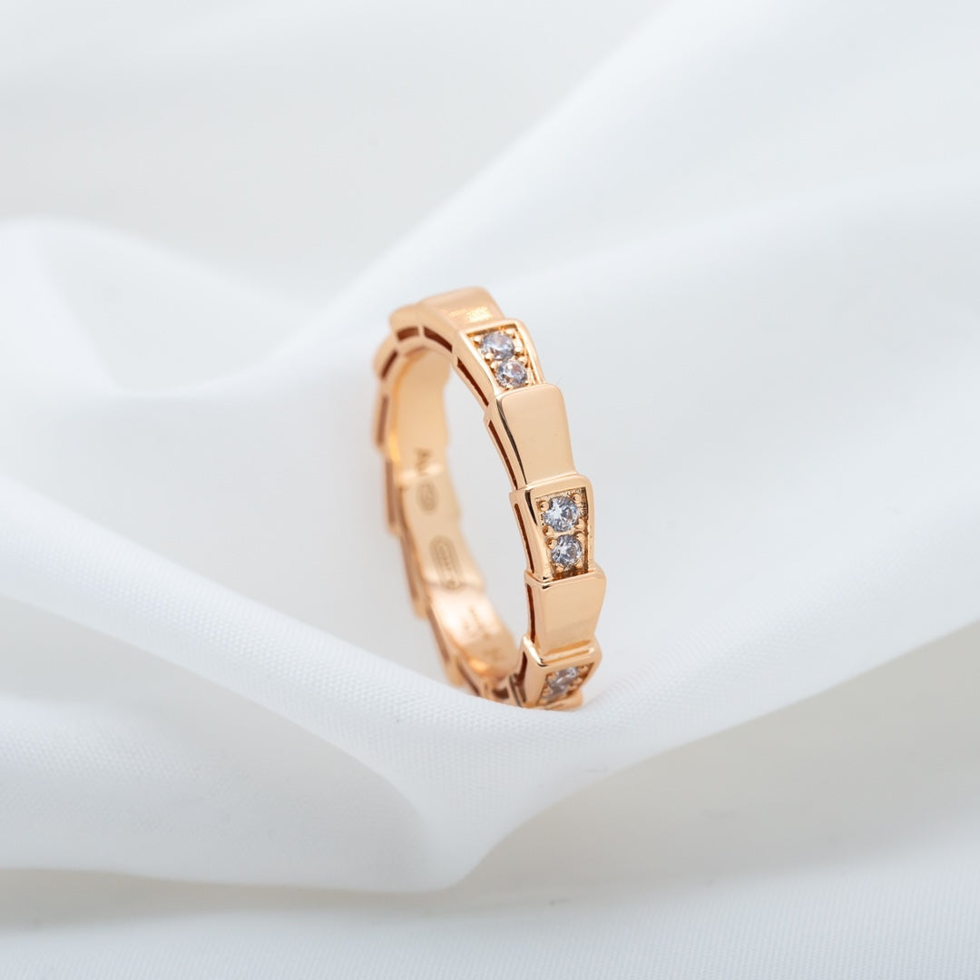 [Royal Jewelry]SERPENTI RING PINK GOLD  3MM