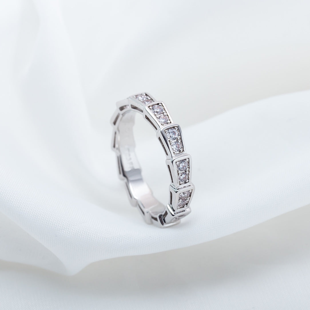 [Royal Jewelry]SERPENTI RING SILVER DIAMOND PAVED 3MM