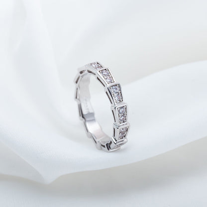 [Royal Jewelry]SERPENTI RING SILVER DIAMOND PAVED 3MM