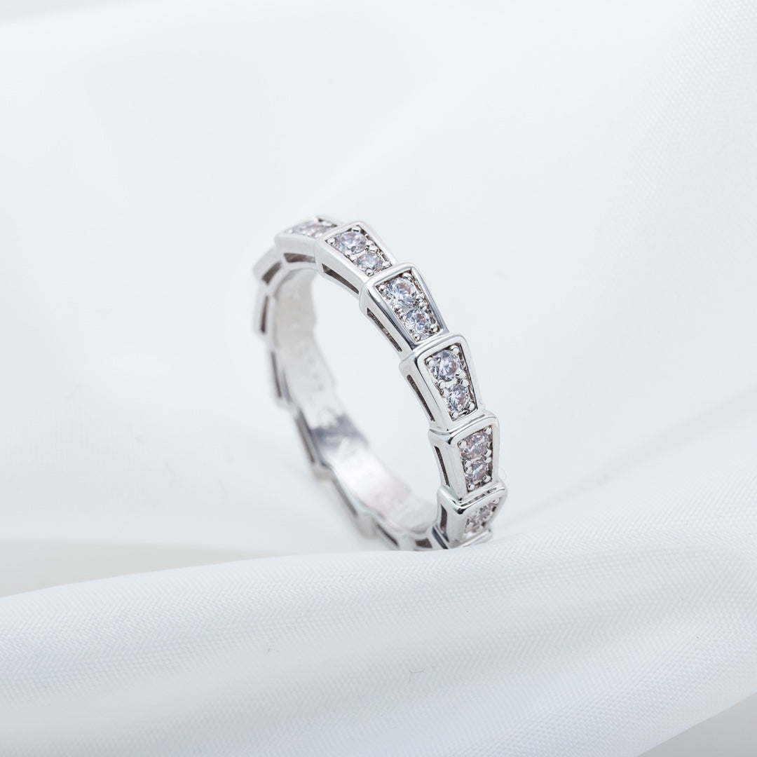 [Royal Jewelry]SERPENTI RING SILVER DIAMOND PAVED 3MM