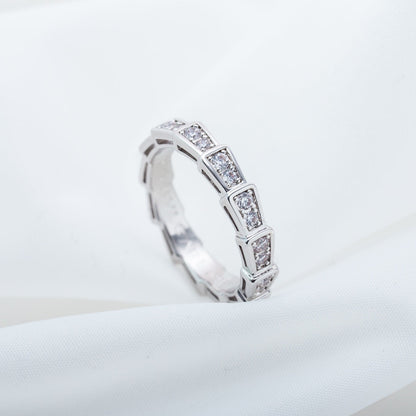 [Royal Jewelry]SERPENTI RING SILVER DIAMOND PAVED 3MM