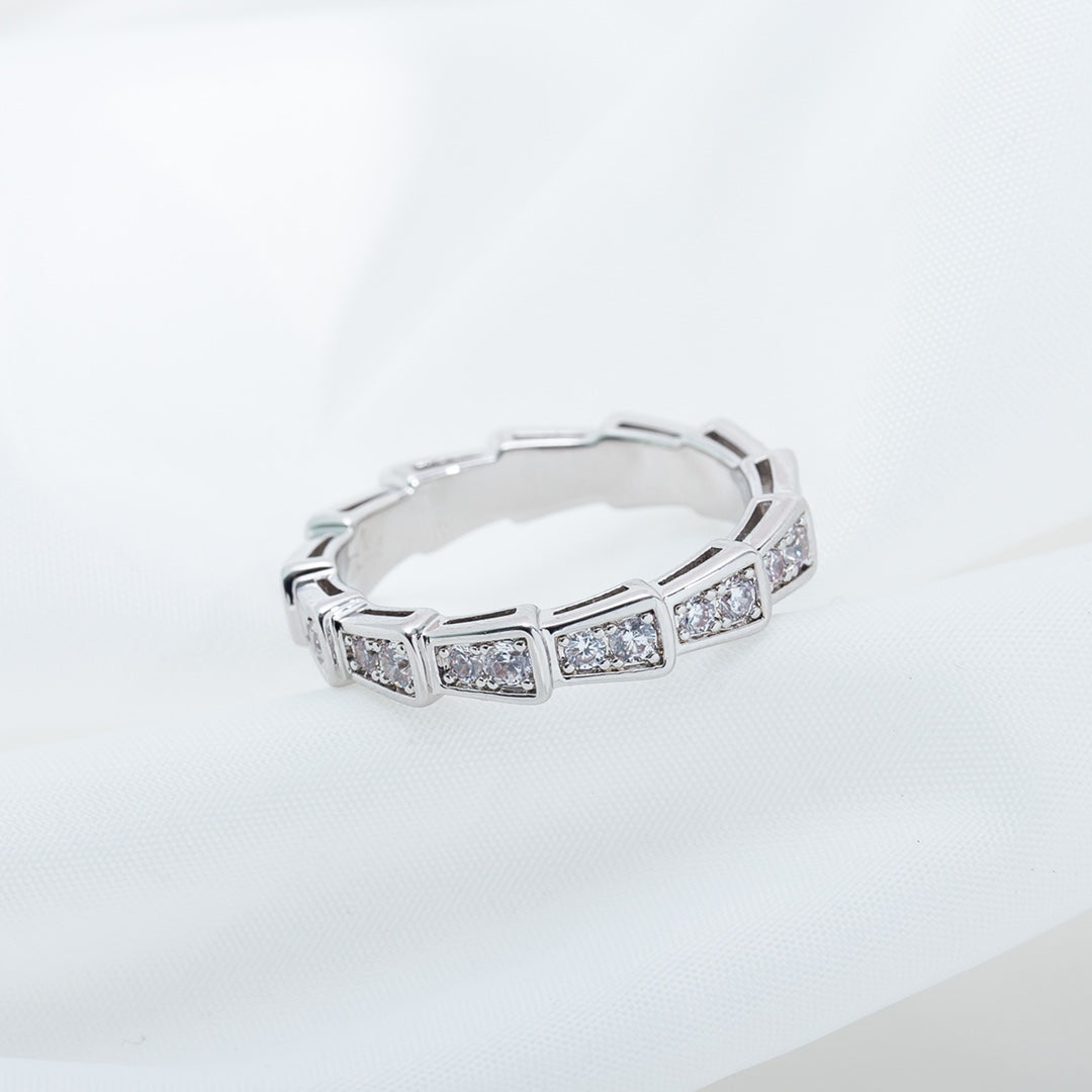 [Royal Jewelry]SERPENTI RING SILVER DIAMOND PAVED 3MM
