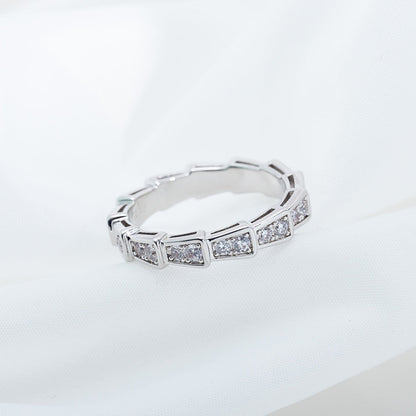 [Royal Jewelry]SERPENTI RING SILVER DIAMOND PAVED 3MM