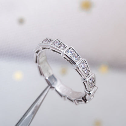 [Royal Jewelry]SERPENTI RING SILVER DIAMOND PAVED 3MM