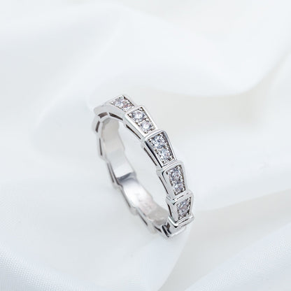 [Royal Jewelry]SERPENTI RING SILVER DIAMOND PAVED 3MM