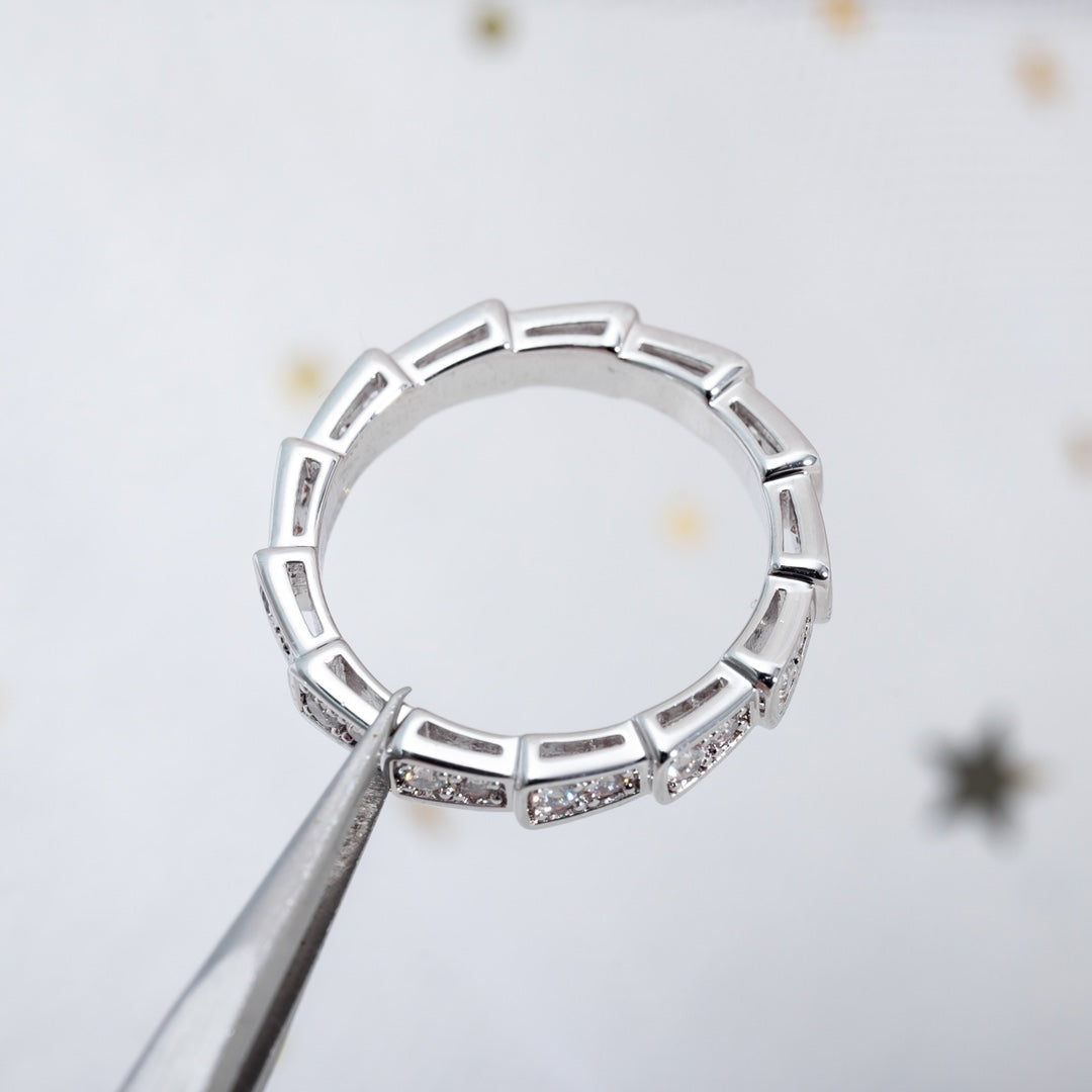 [Royal Jewelry]SERPENTI RING SILVER DIAMOND PAVED 3MM
