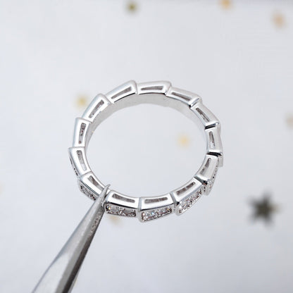 [Royal Jewelry]SERPENTI RING SILVER DIAMOND PAVED 3MM