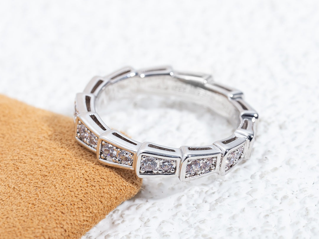 [Royal Jewelry]SERPENTI RING SILVER DIAMOND PAVED 3MM