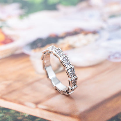 [Royal Jewelry]SERPENTI RING SILVER DIAMOND PAVED 3MM