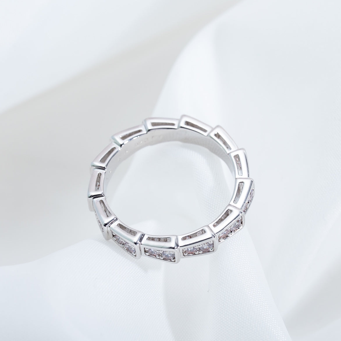 [Royal Jewelry]SERPENTI RING SILVER DIAMOND PAVED 3MM