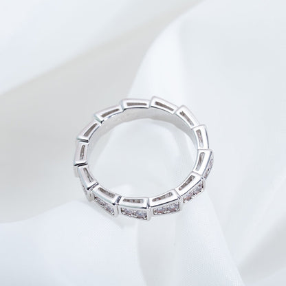 [Royal Jewelry]SERPENTI RING SILVER DIAMOND PAVED 3MM