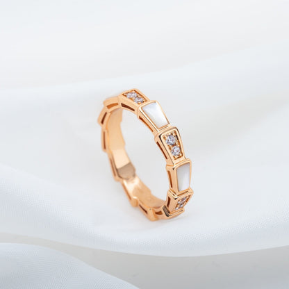 [Royal Jewelry]SERPENTI RING PINK GOLD DIAMOND MOP 3MM