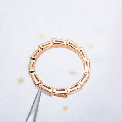 [Royal Jewelry]SERPENTI RING PINK GOLD DIAMOND MOP 3MM