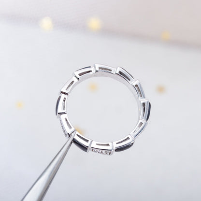 [Royal Jewelry]SERPENTI RING SILVER  DIAMOND BLACK MOP 3MM