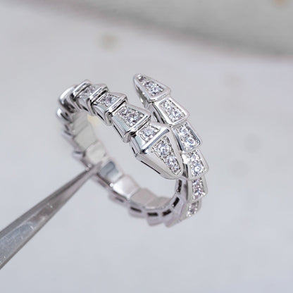 [Royal Jewelry]SERPENTI RING SILVER DIAMOND PAVED 4MM