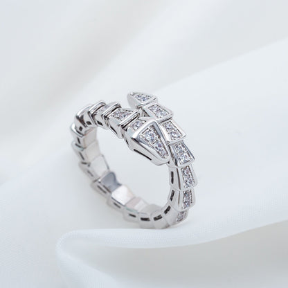 [Royal Jewelry]SERPENTI RING SILVER DIAMOND PAVED 4MM