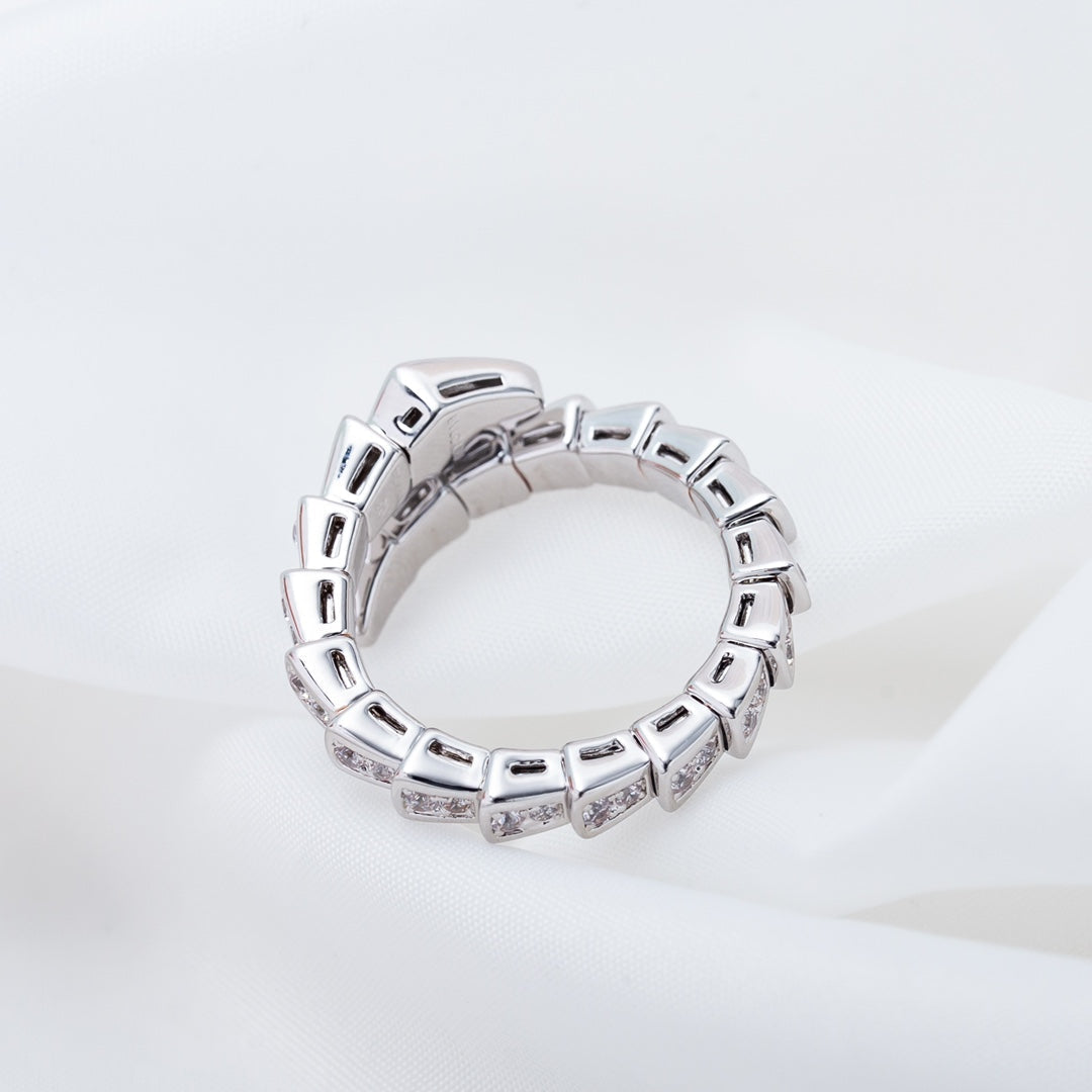 [Royal Jewelry]SERPENTI RING SILVER DIAMOND PAVED 4MM
