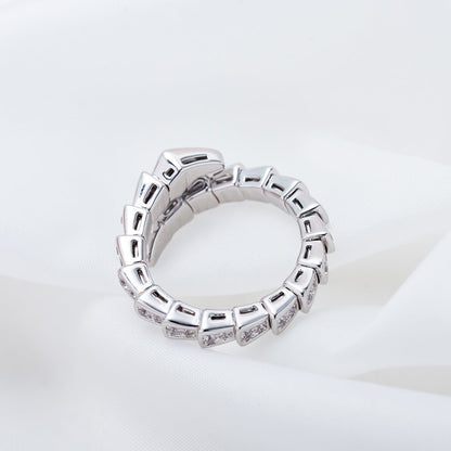 [Royal Jewelry]SERPENTI RING SILVER DIAMOND PAVED 4MM