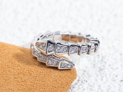 [Royal Jewelry]SERPENTI RING SILVER DIAMOND PAVED 4MM
