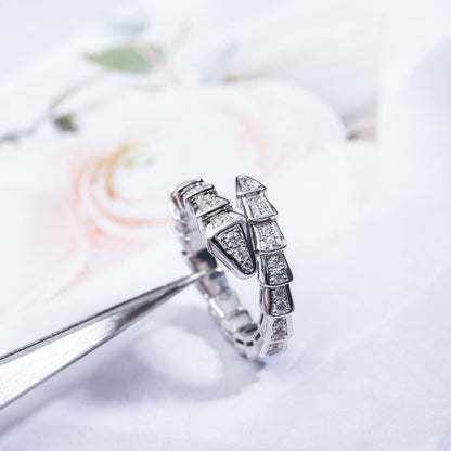 [Royal Jewelry]SERPENTI RING SILVER DIAMOND PAVED 4MM
