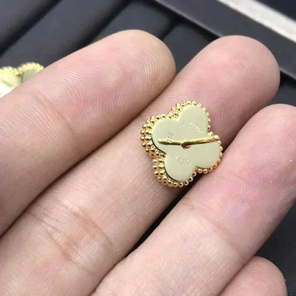 [Royal Jewelry]CLOVER MINI 9.5MM LASER EARRINGS