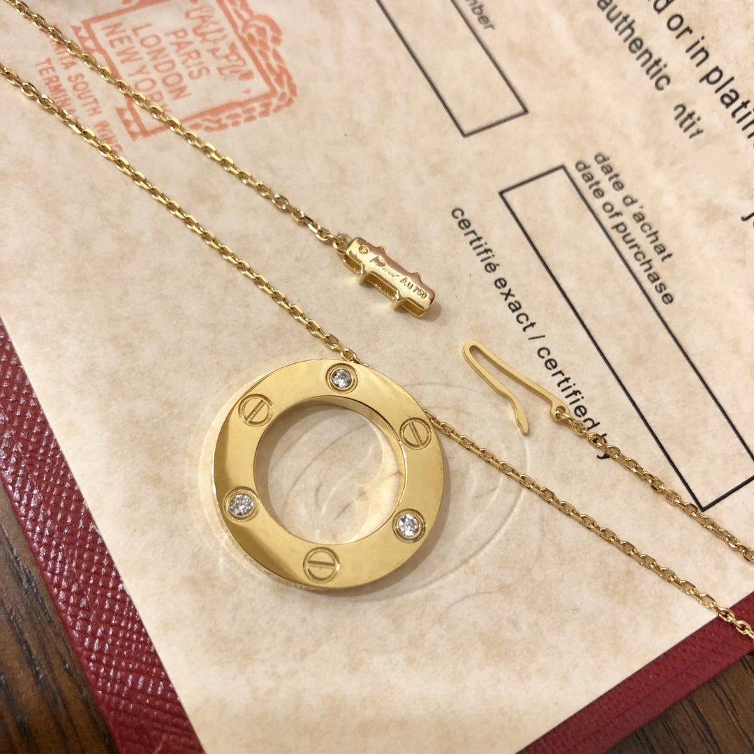 [Royal Jewelry]LOVE NECKLACE 16MM 3 DIAMONDS